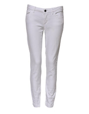 Dolce & Gabbana White Cotton Low Waist Skinny Denim Jeans