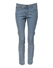 Dolce & Gabbana Blue Cotton PRETTY MidWaist Skinny Denim Jeans