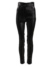 Dolce & Gabbana Black Cotton Stretch Lurex Thread Skinny Pants