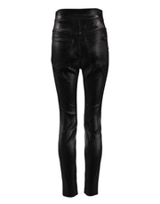 Dolce & Gabbana Black Cotton Stretch Lurex Thread Skinny Pants