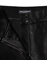 Dolce & Gabbana Black Cotton Stretch Lurex Thread Skinny Pants