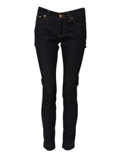 Dolce & Gabbana Blue Cotton PRETTY LowWaist Skinny Denim Jeans