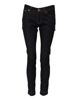 Dolce & Gabbana Blue Cotton PRETTY LowWaist Skinny Denim Jeans
