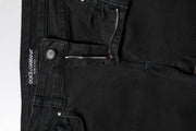 Dolce & Gabbana Black Cotton Mid Waist Skinny Denim Jeans