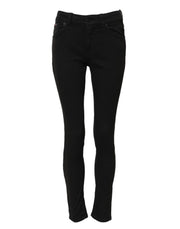 Dolce & Gabbana Black Cotton Skinny Mid Waist Denim Jeans