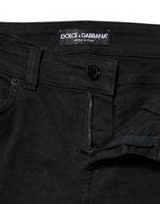 Dolce & Gabbana Black Cotton Skinny Mid Waist Denim Jeans
