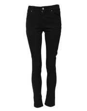 Dolce & Gabbana Black Cotton Skinny Mid Waist Denim Jeans
