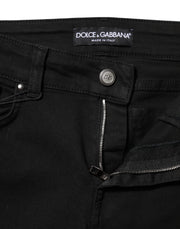 Dolce & Gabbana Black Cotton Skinny Mid Waist Denim Jeans