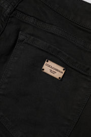 Dolce & Gabbana Black Cotton Skinny Mid Waist Denim Jeans