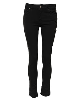 Dolce & Gabbana Black Cotton Skinny Mid Waist Denim Jeans