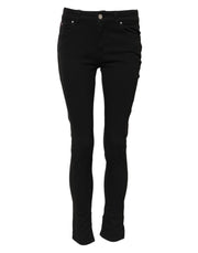 Dolce & Gabbana Black Cotton Skinny Mid Waist Denim Jeans