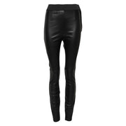Dolce & Gabbana Black Leather Elastic Waist Pants