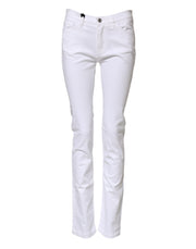 Dolce & Gabbana White GRACE Mid Waisted Skinny Denim Jeans