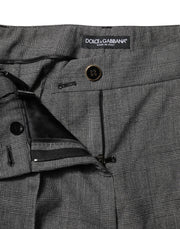 Dolce & Gabbana Gray Checkered High Waist Flared Pants