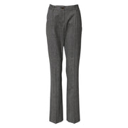 Dolce & Gabbana Gray Checkered High Waist Flared Pants