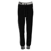 Dolce & Gabbana Black Cotton Jogger Logo Waist Pants