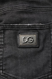 Dolce & Gabbana Black Cotton Low Waist Skinny Denim Jeans