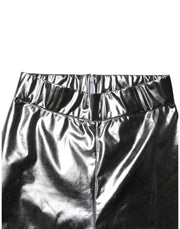 Dolce & Gabbana Metallic Silver Polyester Slim Fit Leggings Pants