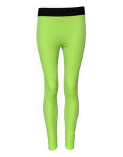 Dolce & Gabbana Green Nylon Slim Fit Leggings Pants