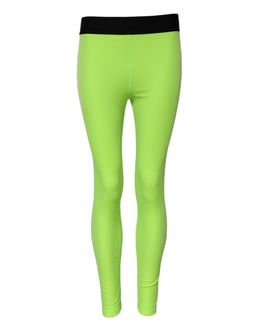 Dolce & Gabbana Green Nylon Slim Fit Leggings Pants