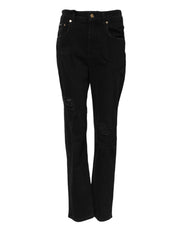 Dolce & Gabbana Black Boyfriend Cotton Flared Denim Jeans
