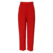 Dolce & Gabbana Red Viscose High Waist Tapered Pants