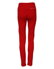 Dolce & Gabbana Red Mid Waist Slim Fit Pants