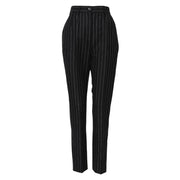 Dolce & Gabbana Black Stripes High Waist Tapered Pants