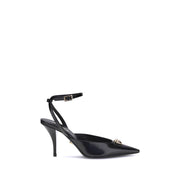 Versace Black Calf Leather Bos Taurus High Heel Pumps