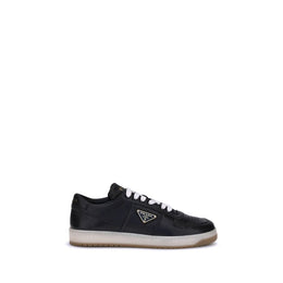 Prada Black Calf Leather Bos Taurus Low Top Sneakers