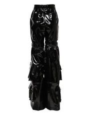 Dolce & Gabbana Black High Waist Cargo Bootcut Pants