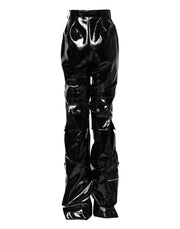 Dolce & Gabbana Black High Waist Cargo Bootcut Pants