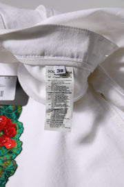 Dolce & Gabbana White Floral Embroidery GIRLY Denim Jeans