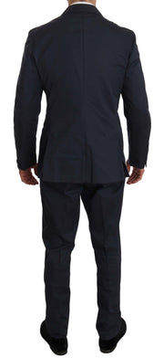 Romeo Gigli Two Piece 3 Button Cotton Blue Solid Suit