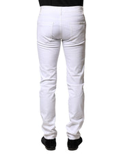Dolce & Gabbana White Cotton Skinny Men Denim Jeans