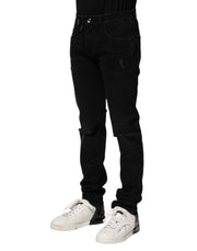 Dolce & Gabbana Black Cotton Skinny Denim Jeans