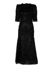 Dolce & Gabbana Metallic Black Polyester A-line Midi Dress
