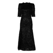 Dolce & Gabbana Metallic Black Polyester A-line Midi Dress