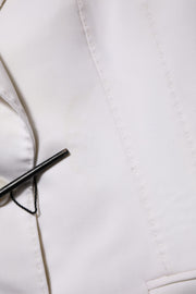 Dolce & Gabbana White Wool Single Breasted Women Coat Jacket