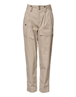 Dolce & Gabbana Beige Cotton High Waisted Pants