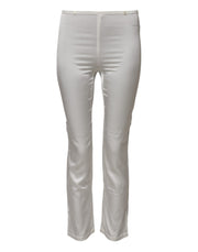 Dolce & Gabbana Ivory Silk Tapered High Waist Pants