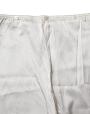 Dolce & Gabbana Ivory Silk Tapered High Waist Pants