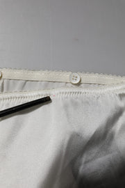 Dolce & Gabbana Ivory Silk Tapered High Waist Pants