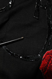 Dolce & Gabbana Black Rose Sequin Embellishments Blouse Top