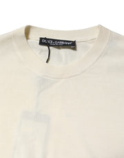 Dolce & Gabbana White Silk Short Sleeves Blouse Pullover Top