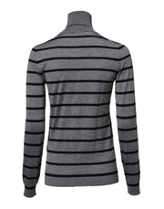 Dolce & Gabbana Gray Floral Embroidery Pullover Sweater