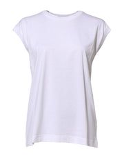Dolce & Gabbana White Cotton Sleeveless Women Tank T-shirt