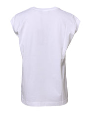 Dolce & Gabbana White Cotton Sleeveless Women Tank T-shirt