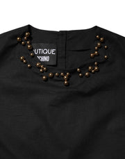 Boutique Moschino Black Cotton Sleeveless Women Tank T-shirt