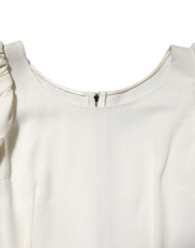 Dolce & Gabbana White Round Neck Short Sleeves Blouse Top